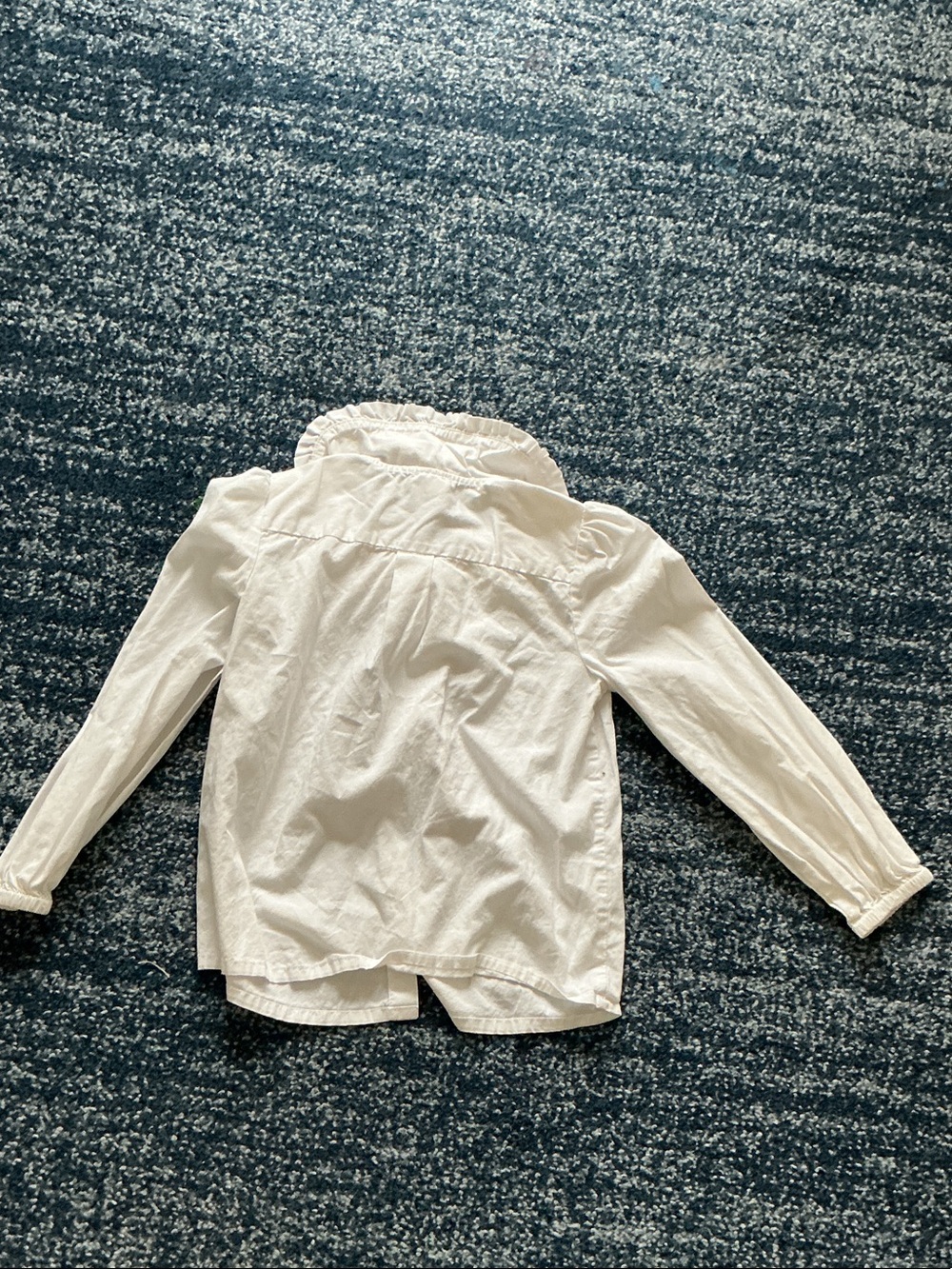Crewcuts White Ruffle-Collar Button-Down Blouse - Picture 3 of 3